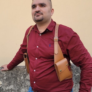 Genuine Leather Shoulder Holster, Wallet Security Money Body Belt Anti Theft