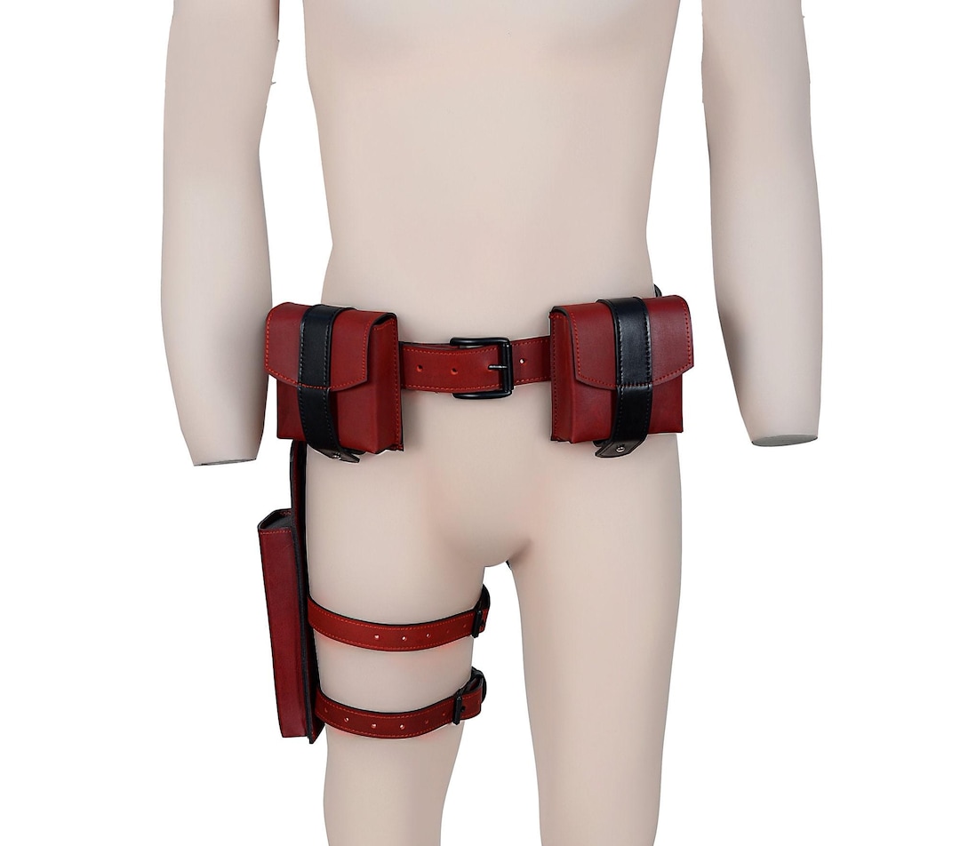 Costume Utility Ammo Belt with Pouches Adjustable WWI Style Ammo Pouch Belt / Utility Belt with 4 Pockets  main image 2