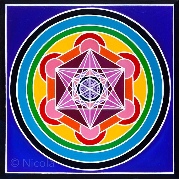 Metatrons Cube Limited Edition Fine Art Print Sacred Etsy