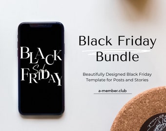 Black Friday Vorlagen | Schwarzer Freitag Instagram Posts | Black Freitag Social-Media-Vorlagen | Schwarz Facebook Post Vorlagen | Einkaufs-Beiträge