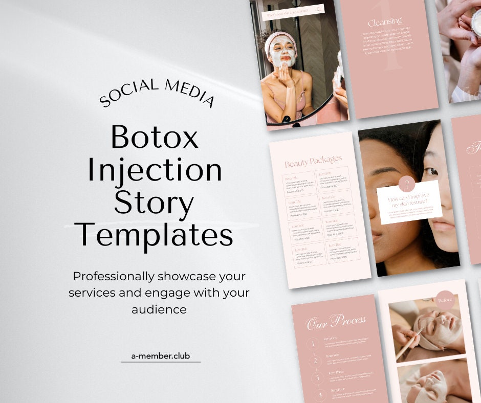 Botox Injection Social Media Story Templates | Beauty Aesthetic Canva ...
