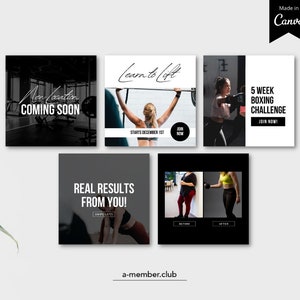 Fitness Social Media Templates | Fitness Studio Posts Gym Templates | Personal Trainer Posts | Wellness Post | Fitness Instagram Canva Posts image 4