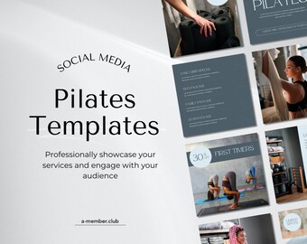 Pilates Instagram Canva Templates | Pilates Yoga Social Media Template | Training Instagram Feed Design