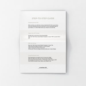 May include: A step-by-step guide on how to download, edit, and use a social media template. The guide includes instructions on downloading the file, opening the ZIP folder, editing the template in Canva, and downloading the final design.
