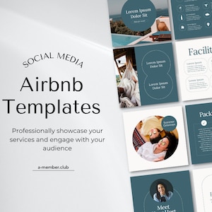 Airbnb Social Media Story Templates | Resort Canva Template | Holiday Home Cabin Instagram Posts | Vacation Rental Marketing | Airbnb Canva