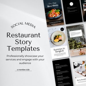Plantillas Canva para historias de Instagram de restaurantes / Plantillas para redes sociales de restaurantes / Instagram de comida / Plantillas para Instagram de restaurantes