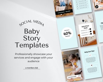 Baby Instagram Story Canva Templates | Baby Social Media Stories | Newborn Baby Sitter Instagram Templates | Cute Baby Design Editable Canva