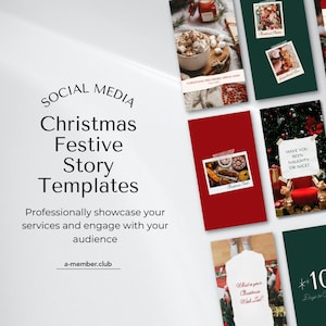 Christmas Festive Social Media Story Templates | Christmas Instagram Post | Holiday Season Graphics | Christmas Sale Canva Template