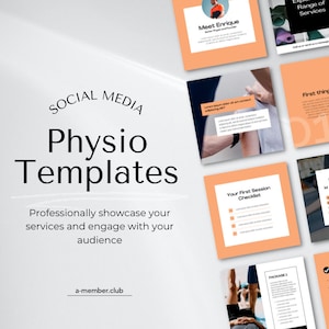 Physio Instagram Templates - Canva Social Media Templates for Physiotherapist, Health Coach, Health Service, Chiro, Dentist, Doctor Template