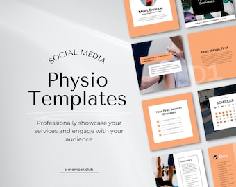 Physio Instagram Templates - Canva Social Media Templates for Physiotherapist, Health Coach, Health Service, Chiro, Dentist, Doctor Template
