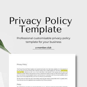 Privacy Policy Legal Template Document by Lawyer | Legal Document | Legal Agreement | Privacy Policy Agreement, Business Agreement Document