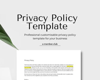 Privacy Policy Legal Template Document by Lawyer | Legal Document | Legal Agreement | Privacy Policy Agreement, Business Agreement Document