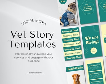 Modèles d'articles sur les réseaux sociaux vétérinaires | Animaux de compagnie Instagram | Modèle de toiletteur pour chiens Histoire Instagram