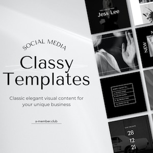 Canva Classy | Classy Social Media | Black & White Canva Templates | Minimal Aesthetic Posts | Luxury Templates | Social Media Templates