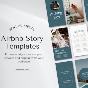 Airbnb Story Templates | Instagram Stories for Vacation Rentals | Resort, Holiday Home, Cabin Canva Templates | Editable Social Media Pack