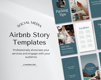 Szablony historii Airbnb | Historie na Instagramie dla wynajmu wakacyjnego | Szablony Canva dla ośrodków wypoczynkowych, domów wakacyjnych i domków | Edytowalny pakiet mediów społecznościowych