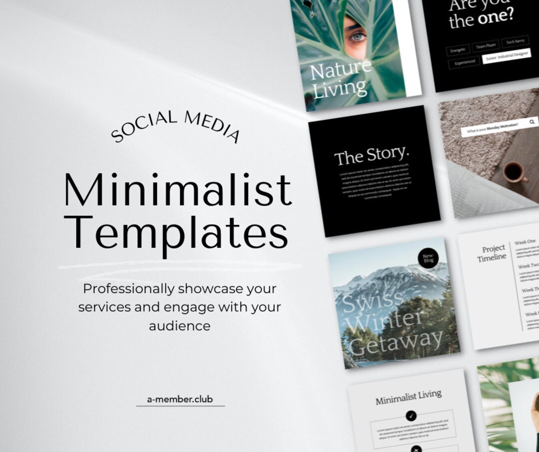 Minimalist Instagram Template Canva for Coach, Social Media Post ...