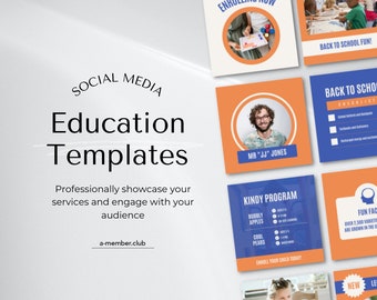 Education Canva Templates | Teacher Instagram Posts | School Learning | Kids Social Media | Editable Templates for Teachers | Canva Template