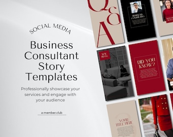 Plantillas de historias de Instagram para consultores de negocios / Historias de Canva para coaches de negocios / Plantillas de redes sociales para consultores / Diseño de marketing Canva