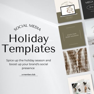 Canva Holiday Templates | Holiday Social Media Instagram | Holiday Instagram Posts | Holiday Social Media Template | Social Media Canva Post