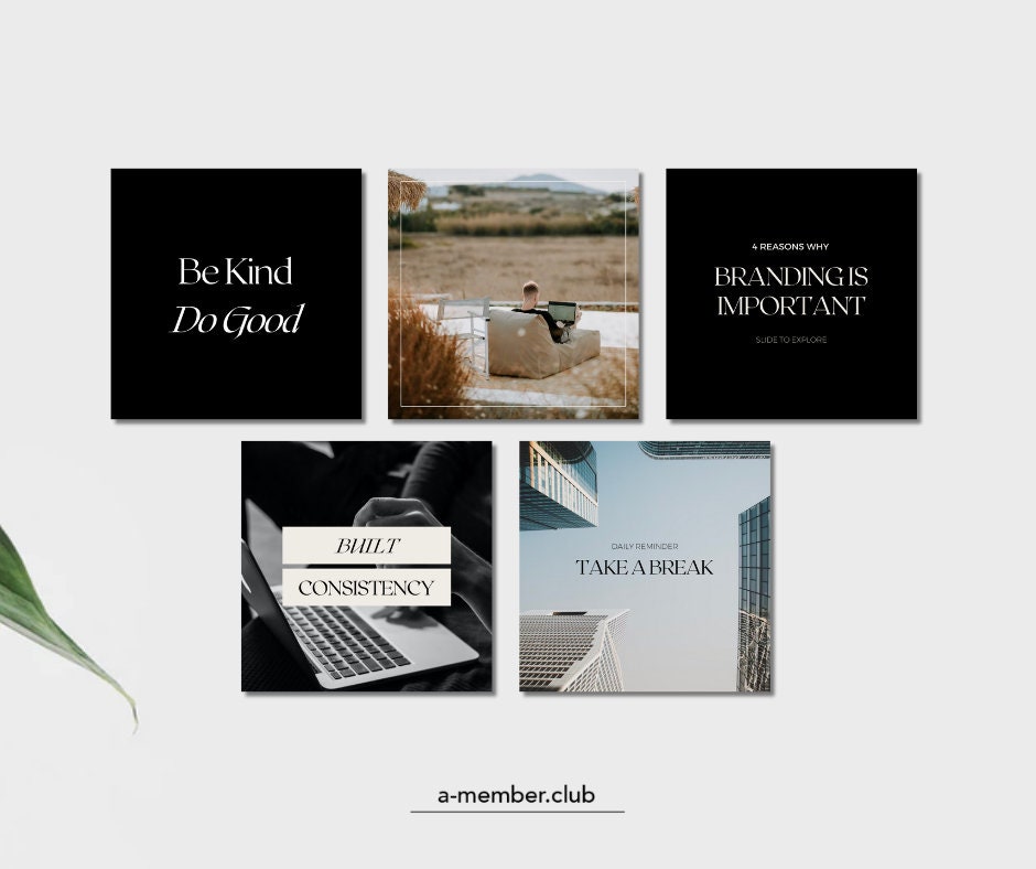 Modern Minimalist Instagram Template Canva for Coach, Social Media Post ...