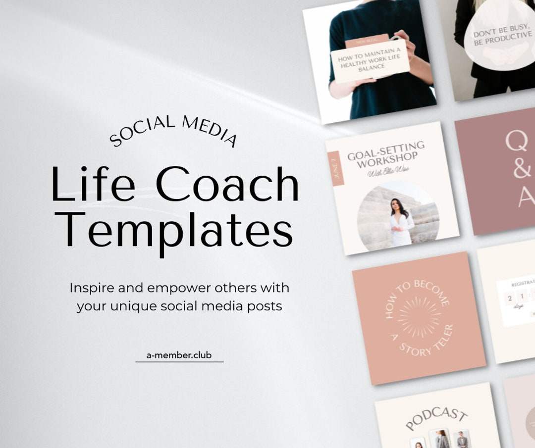 Life Coach | Business Social Media Templates Instagram Canva Post Edit ...