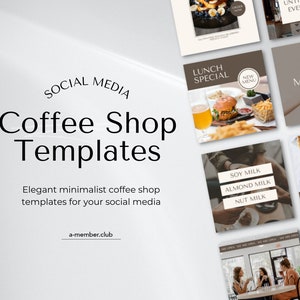Postagem de café no Instagram | Modelo de mídia social para negócios de café | Modelo de Instagram para cafeteria | Estética marrom neutro bege, modelo Canva