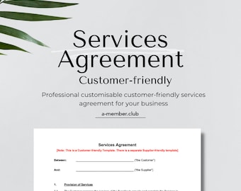 サービス契約書テンプレート | 弁護士による法的契約書 | 編集可能なビジネス契約書 | すぐにダウンロード | カスタマイズ可能な文書