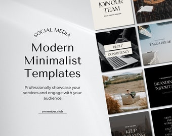 Plantilla minimalista moderna de Instagram de Canva para coaches, plantillas para publicaciones en redes sociales, feed de estilo limpio / Kit de interacción moderno de Canva