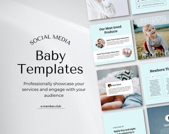 Baby Instagram Canva Templates | Baby Social Media Posts | Baby Newborn Sitter Photography Templates | Newborn Canva Design | Editable Posts