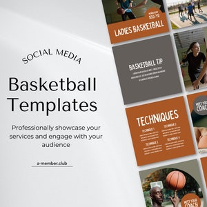 Basketball Canva | Basketball Club Template | Sports Instagram | Sports Club | Basketball Team Templates