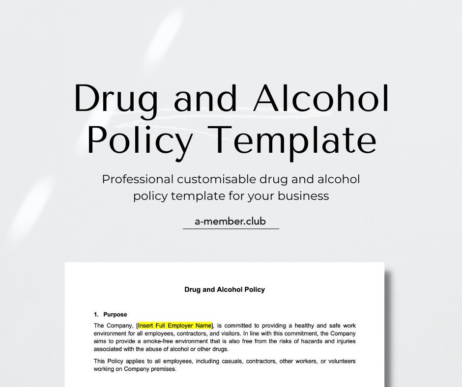 Drug and Alcohol Policy Legal Template HR Document, Legal Document Drug and Alcohol Policy Legal Template HR Document, Legal Document