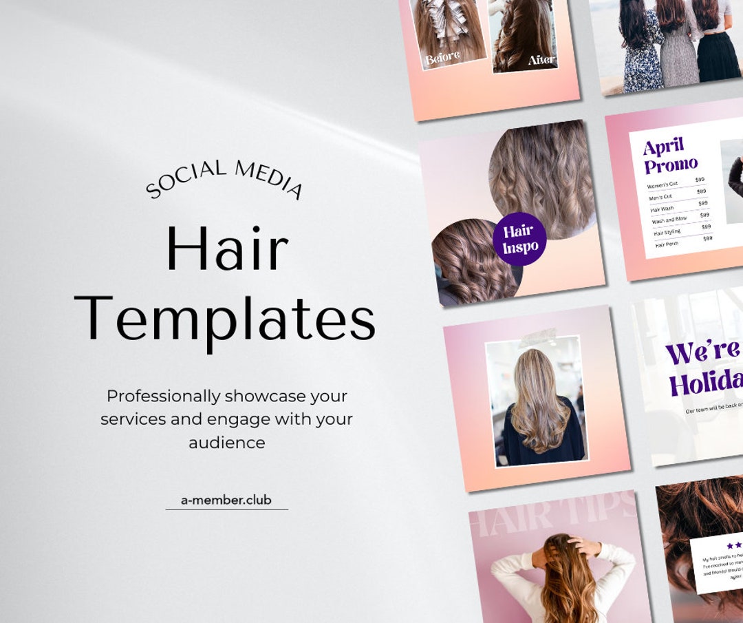 Hair Salon Instagram Templates | Canva Social Media for Hair Stylists ...
