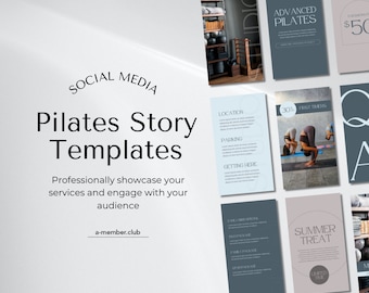 Pilates Social Media Story Templates | Yoga Posts Templates | Pilates Trainer Instagram Feed Canva Templates