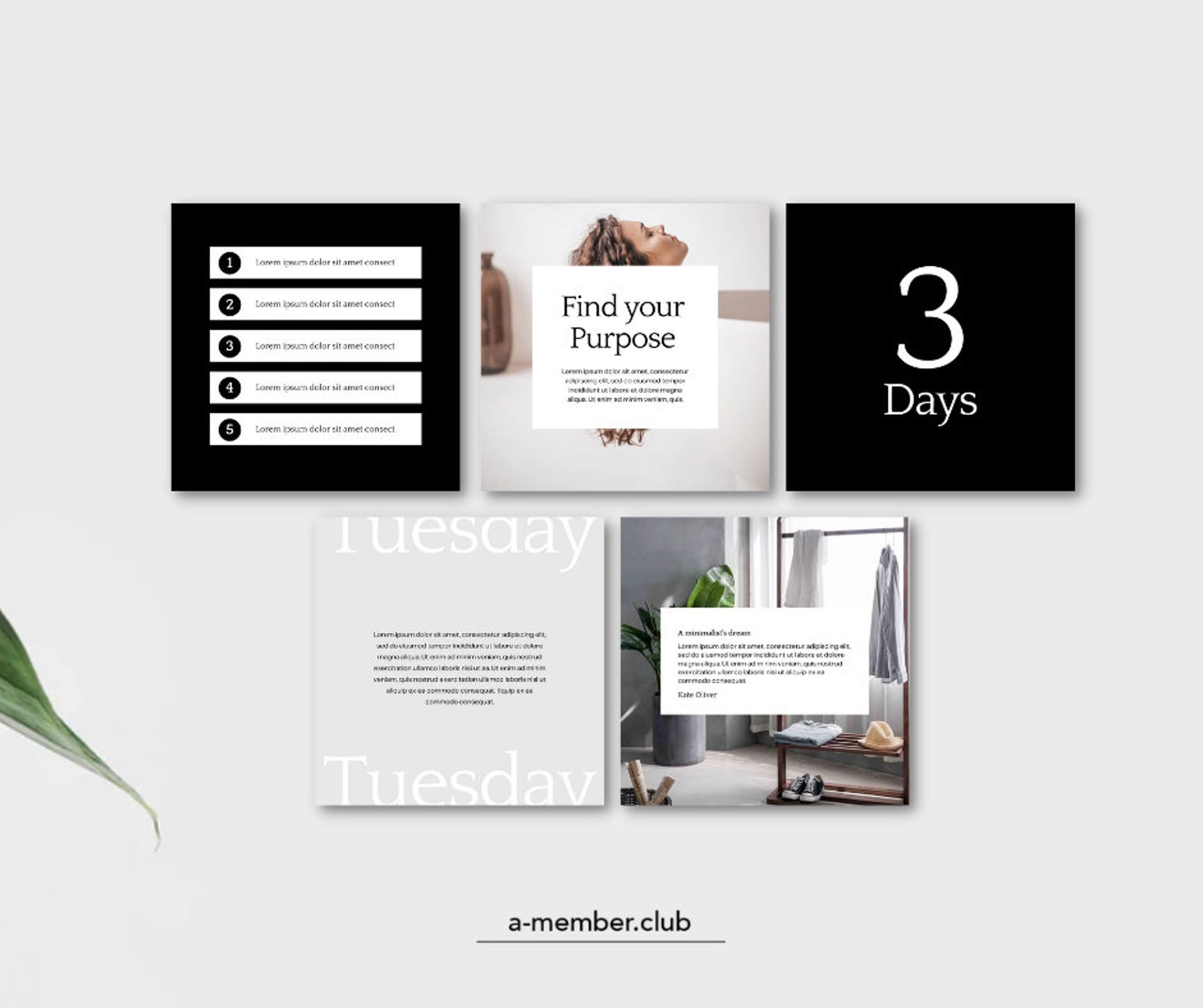 Minimalist Instagram Template Canva for Coach, Social Media Post ...