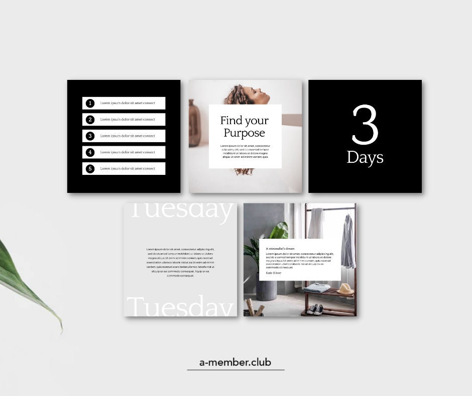 Minimalist Instagram Template Canva for Coach, Social Media Post ...