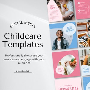 Childcare Social Media Templates | Kids Instagram | School Poster | Teacher Instagram Feed | Education Canva Templates