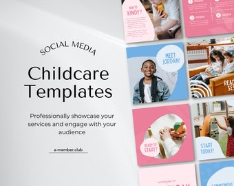 Childcare Social Media Templates | Kids Instagram | School Poster | Teacher Instagram Feed | Education Canva Templates