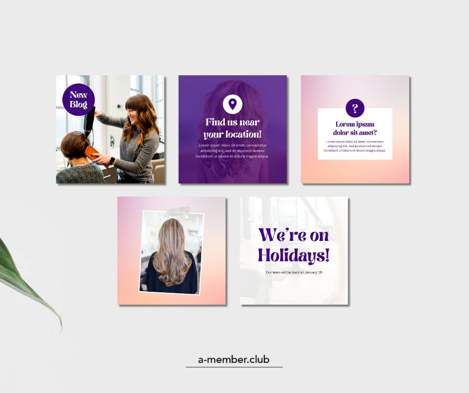 Hair Salon Instagram Templates | Canva Social Media for Hair Stylists ...