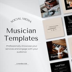 Musician Social Media Posts | Music Industry Post | Canva Instagram Template for Singers, Bands, Dj’s, Instruments, Tours, Concerts, Artists