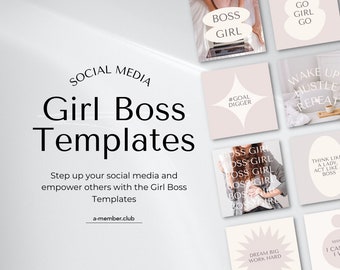 Girl Boss Instagram Templates | Business Coach Canva Posts | Motivational Aesthetic Templates | Entrepreneur Social Media  Canva Templates