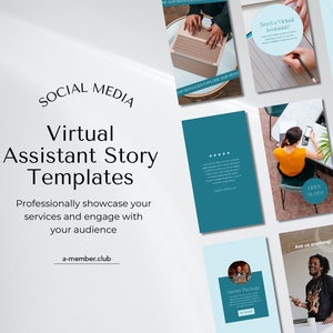 Virtual Assistant Social Media Story Templates | Business Social Media Templates | Personal Assistant  Instagram Posts Canva Editable