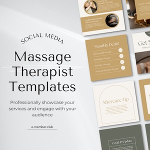 Massage Template | Massage Therapist Social Media Templates | Spa Clinic Post | Therapists Instagram Template | Marketing | Yoga Canva Posts
