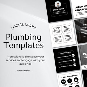 Plumbing Social Media Templates | Plumber Instagram Canva Posts | Plumbing Business Marketing Templates | Social Media Posts for Instagram