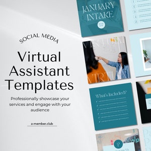 Virtual Assistant Social Media Templates | VA Canva Templates | Business Assistant Posts | Personal Assistant Instagram Canva Posts