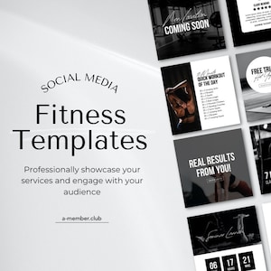Fitness Social Media Templates | Fitness Studio Posts Gym Templates | Personal Trainer Posts | Wellness Post | Fitness Instagram Canva Posts