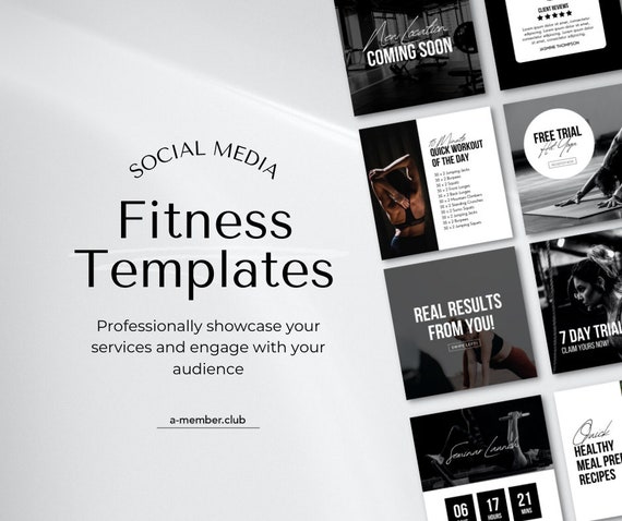 Fitness Social Media Templates | Fitness Studio Posts Gym Templates | Personal Trainer Posts | Wellness Post | Fitness Instagram Canva Posts