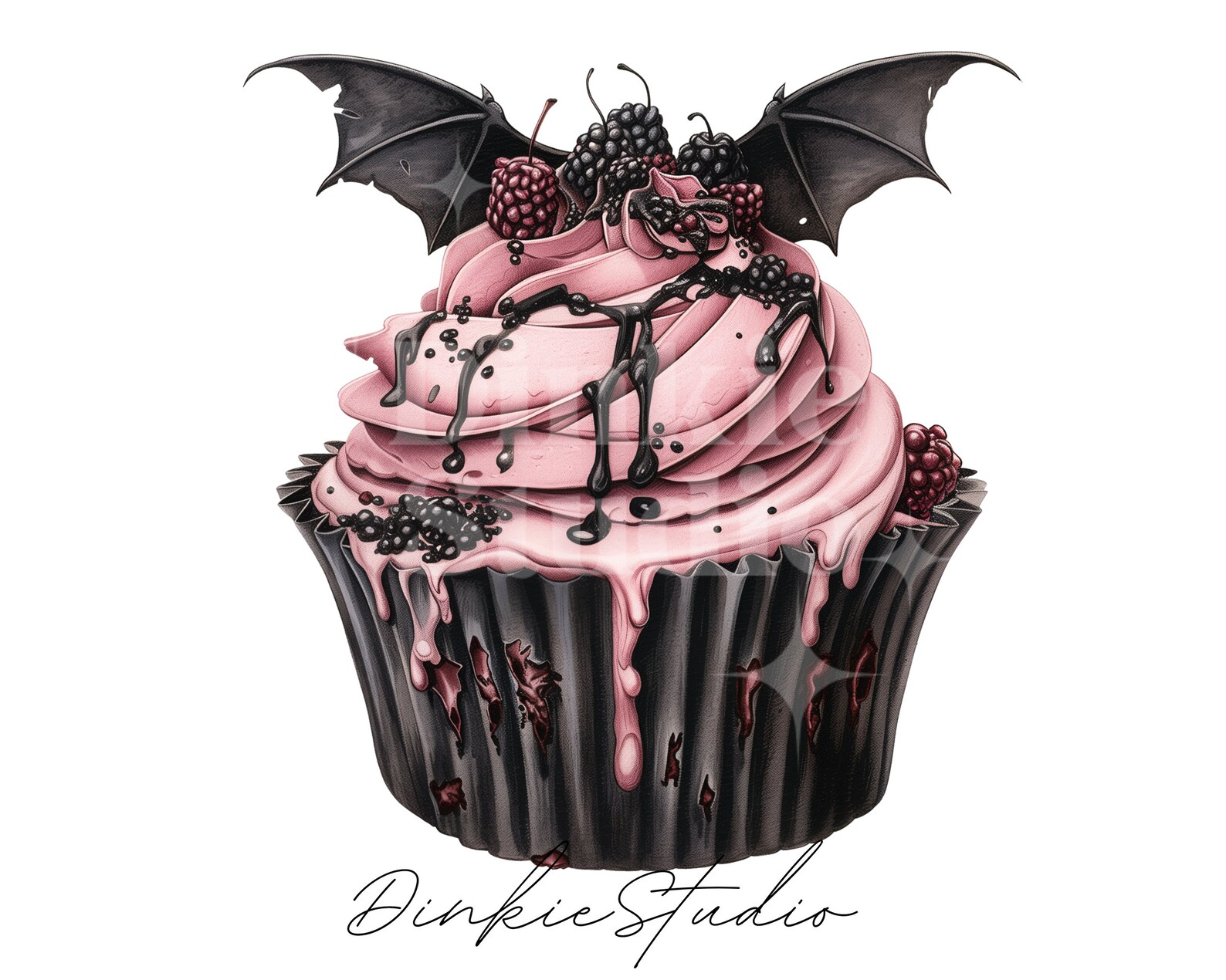 Gothic Cupcake Clipart 10 High Quality Pngs Digital Download Card ...