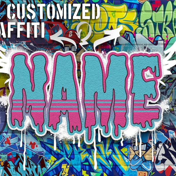 Customized Graffiti, Street Art Style Name, customized graffiti Poster, sticker graffiti, for print on demand, Personalized gift idea
