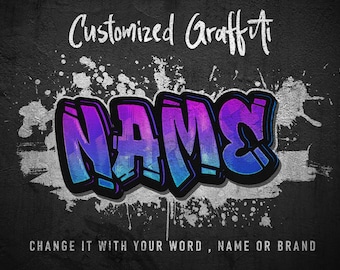Customized Graffiti, Street Art Style Name, customized graffiti Poster, sticker graffiti, for print on demand, Personalized gift idea